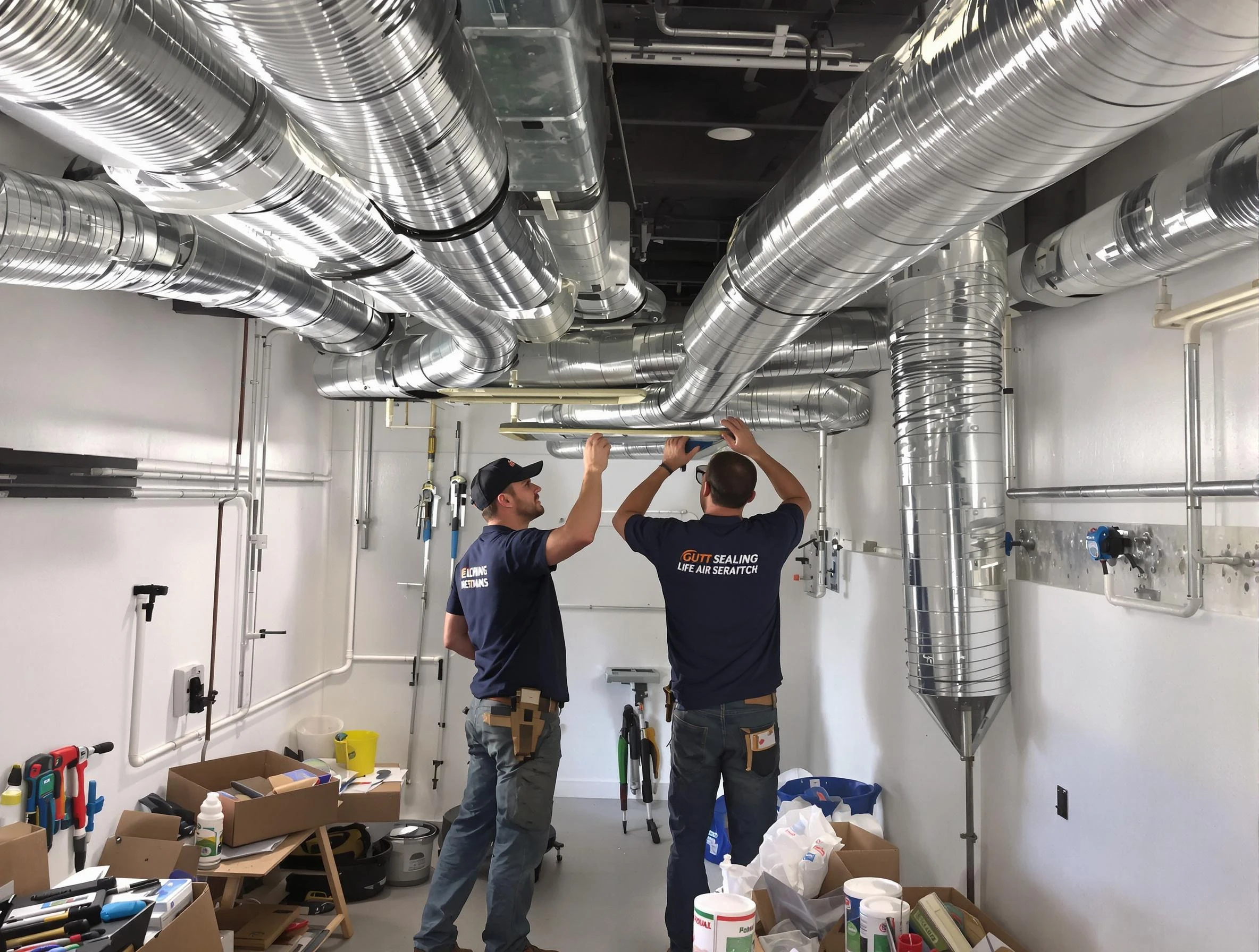 Worcester Air Duct Cleaning technician applying professional duct sealing solutions in Worcester