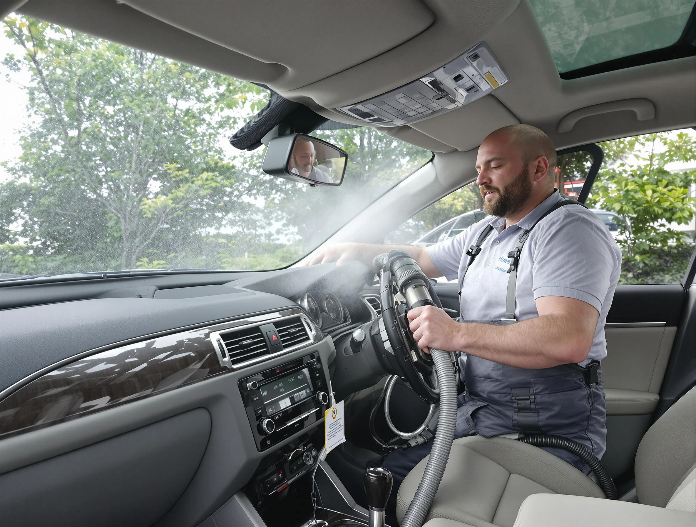 Worcester Air Duct Cleaning specialist performing professional car duct cleaning in Worcester