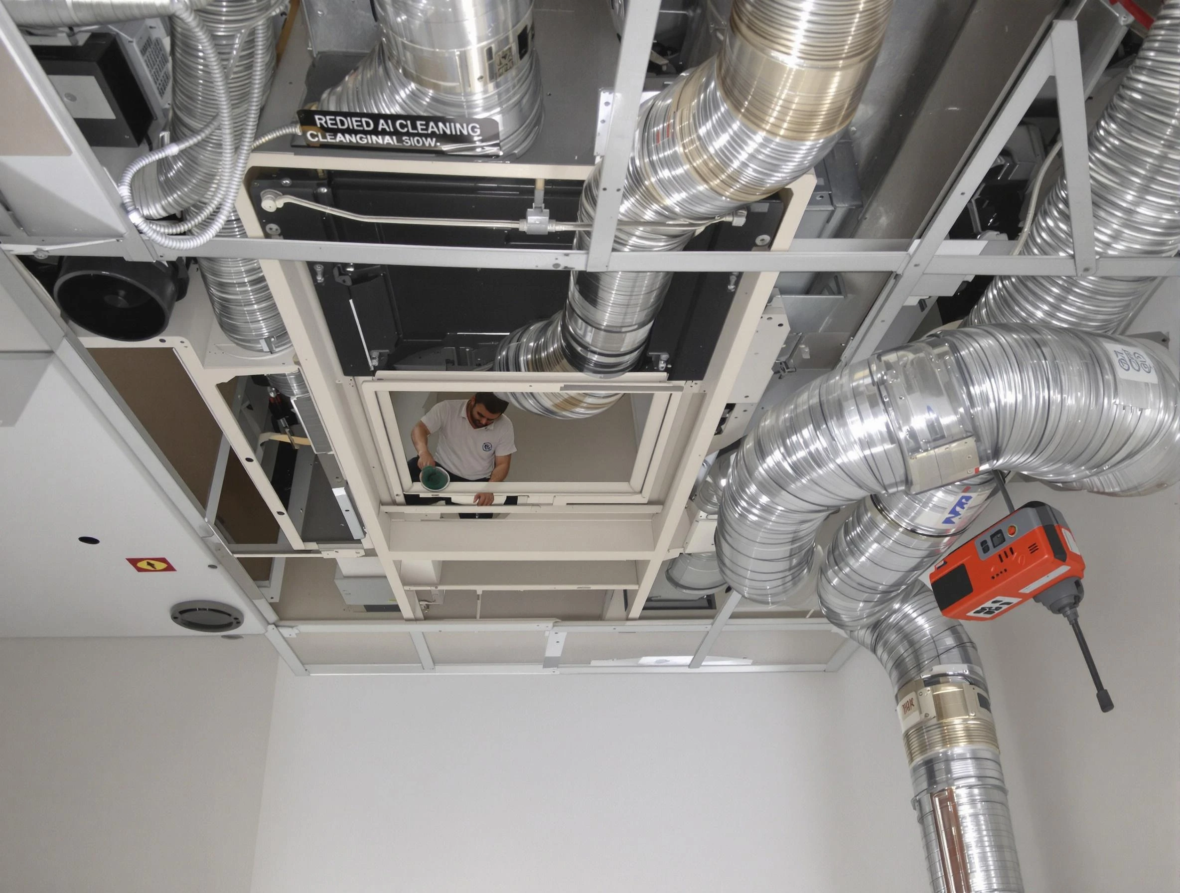 Worcester Air Duct Cleaning technician performing detailed central duct system cleaning in Worcester