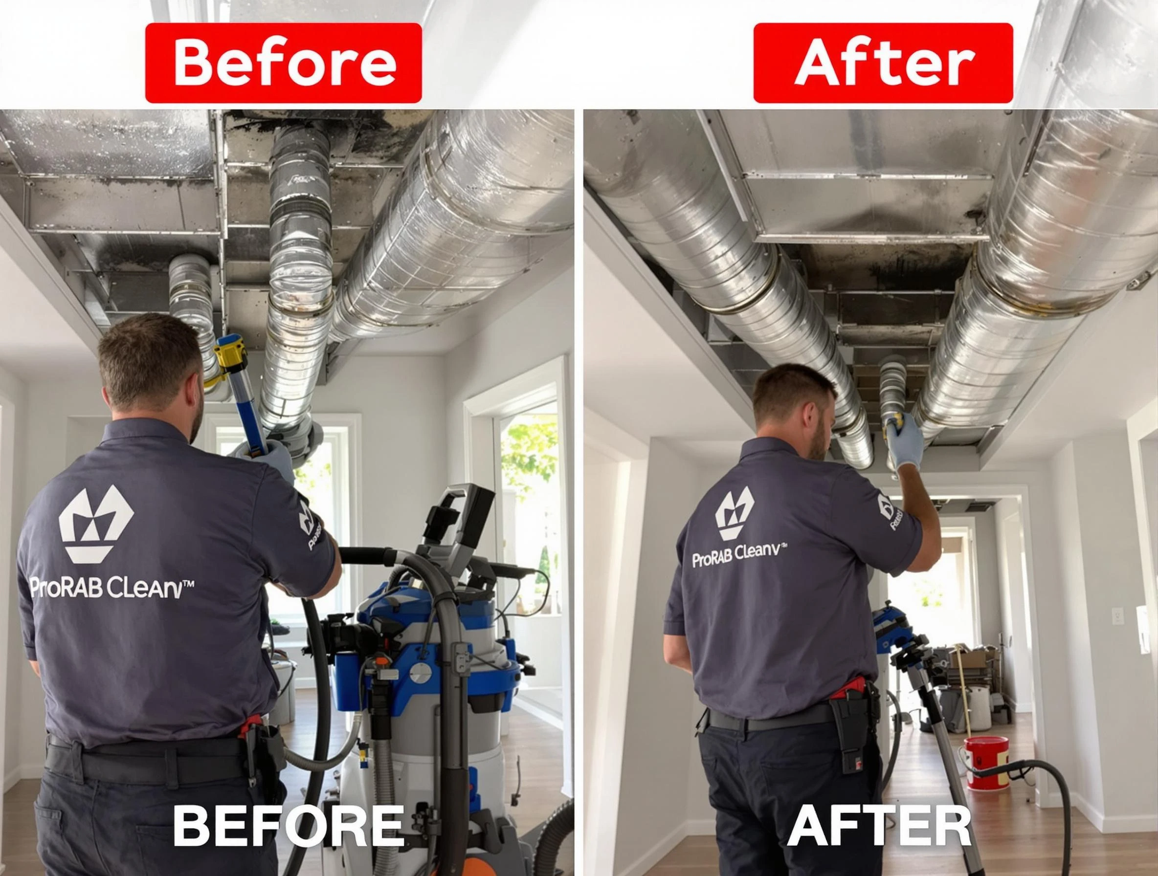 Worcester Air Duct Cleaning expert performing thorough residential duct cleaning in a Worcester home